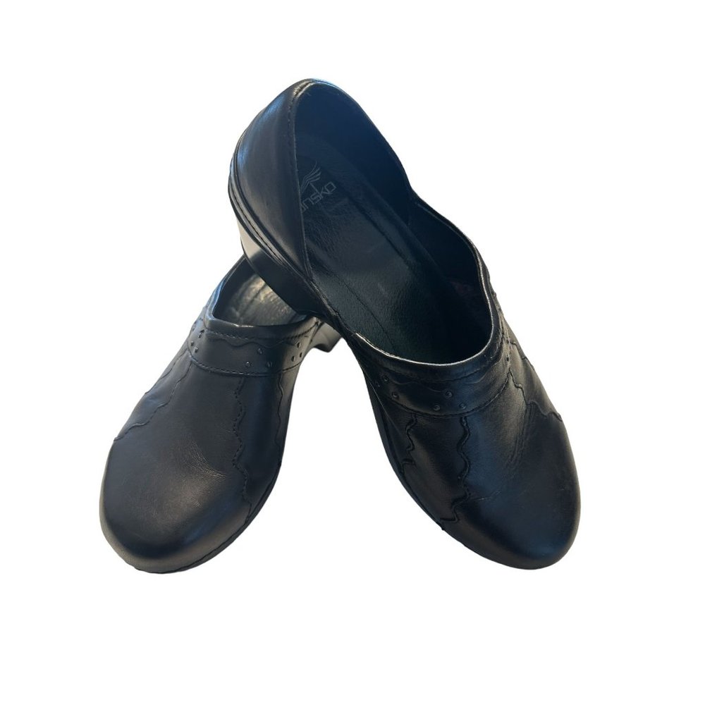 Dansko Professional Black Leather Slip on Nursing Clogs Comfort Shoes Sz 42/11.5